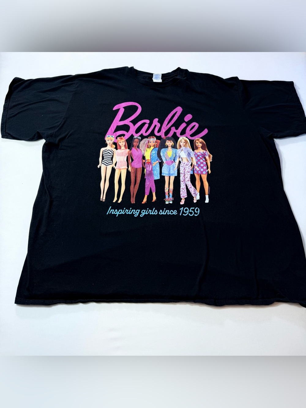 Barbie Girls' Black Graphic Tee - Pink Logo